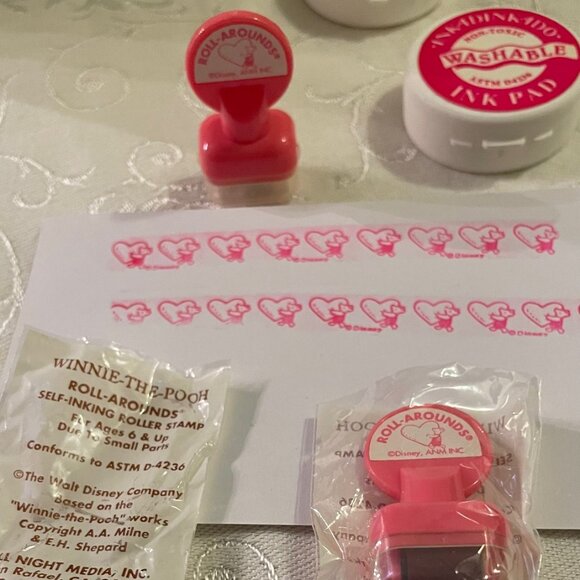 1996 Classic Winnie the Pooh Roll Around Self  Inking Roller Stamp Piglet New - Picture 2 of 12